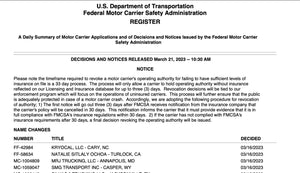 FMCSA DOT Authority Registry Leads